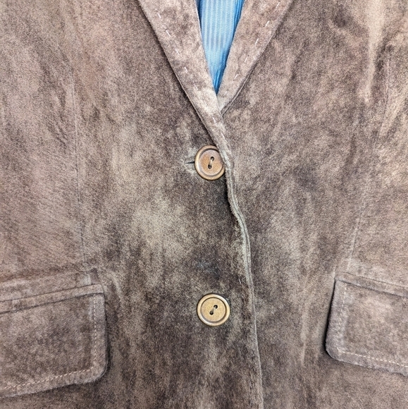 Vintage Orvis Women’s Brown Suede Leather Blazer Jacket Size S/P - Picture 4 of 10